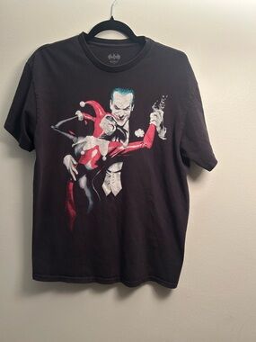 Black Graphic Joker & Harley Quinn Short Sleeve Tee